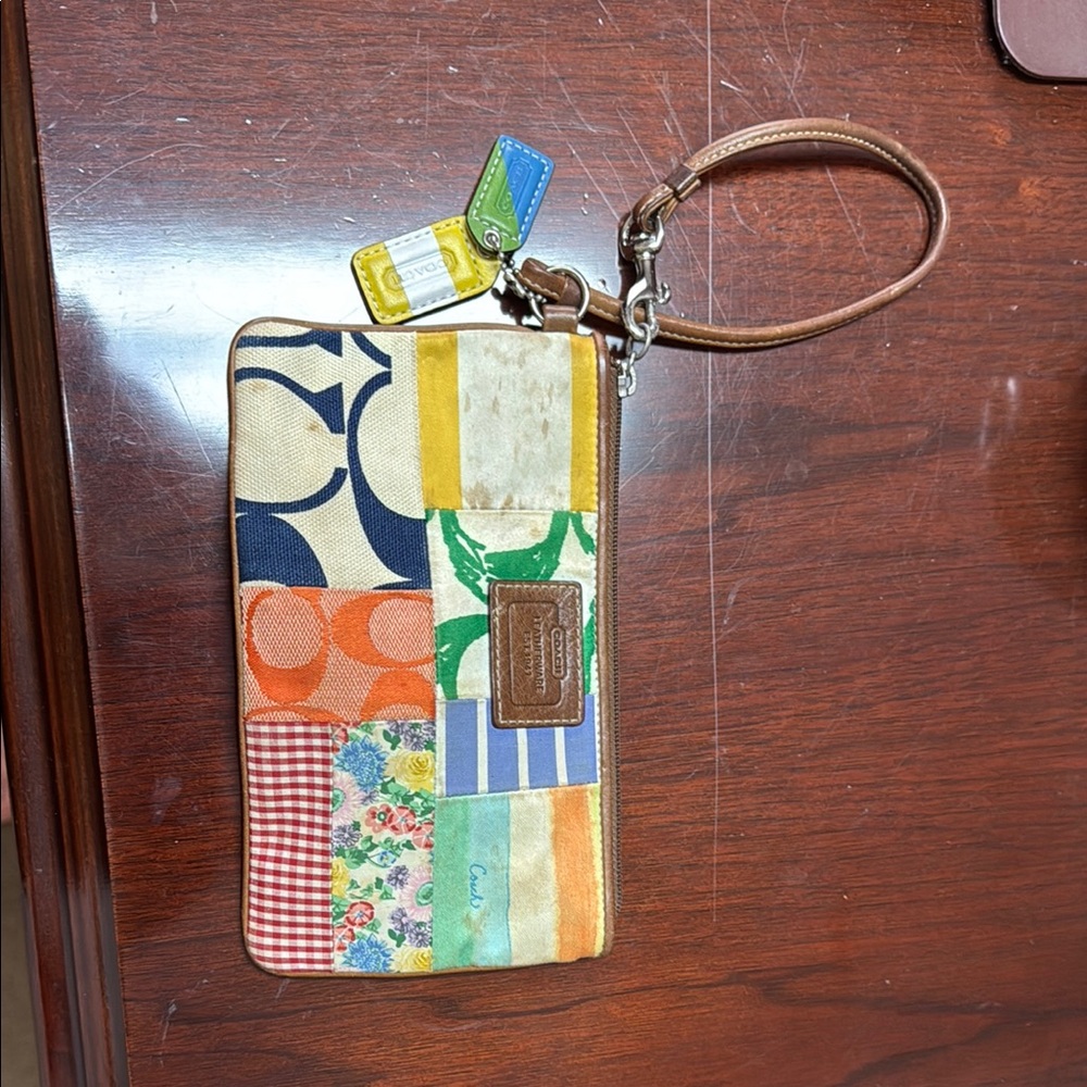 Coach Multicolor Patchwork Wristlet
